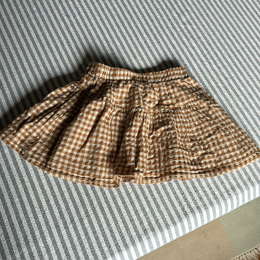 Rylee and cru gingham skirt